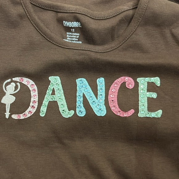 Gymboree brown sequin DANCE long sleeve t-shirt sequin ballerina size 12 NWT - Picture 3 of 11
